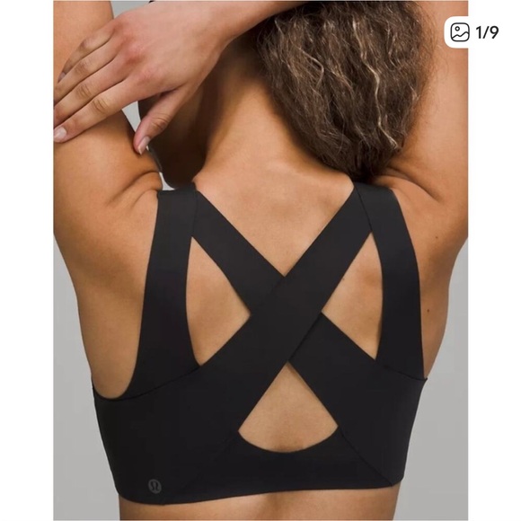 LULULEMON Women’s Black Criss Cross-Back Sports Bra Activewear Size 36C - Picture 1 of 5